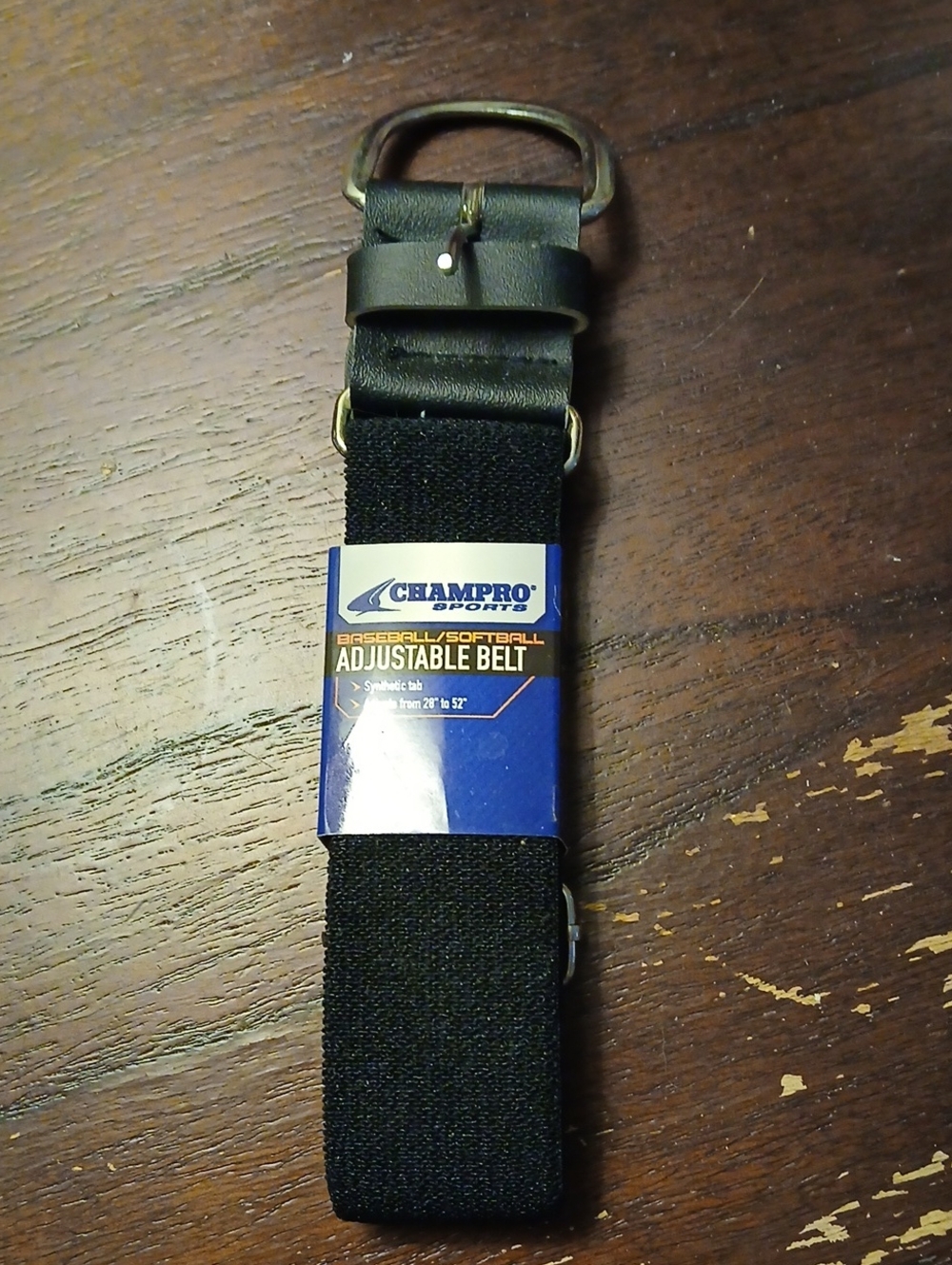 Champion Black Adjustable Sports Belt with Metal Buckle